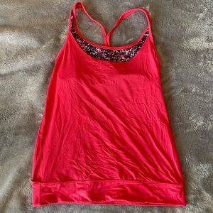 Lululemon tank top, fuchsia, built in bra, size 6.